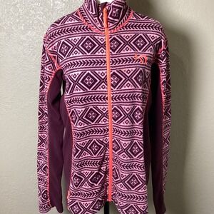 Kari Traa Pink & Plum Patterned Full-Zip Fleece Jacket